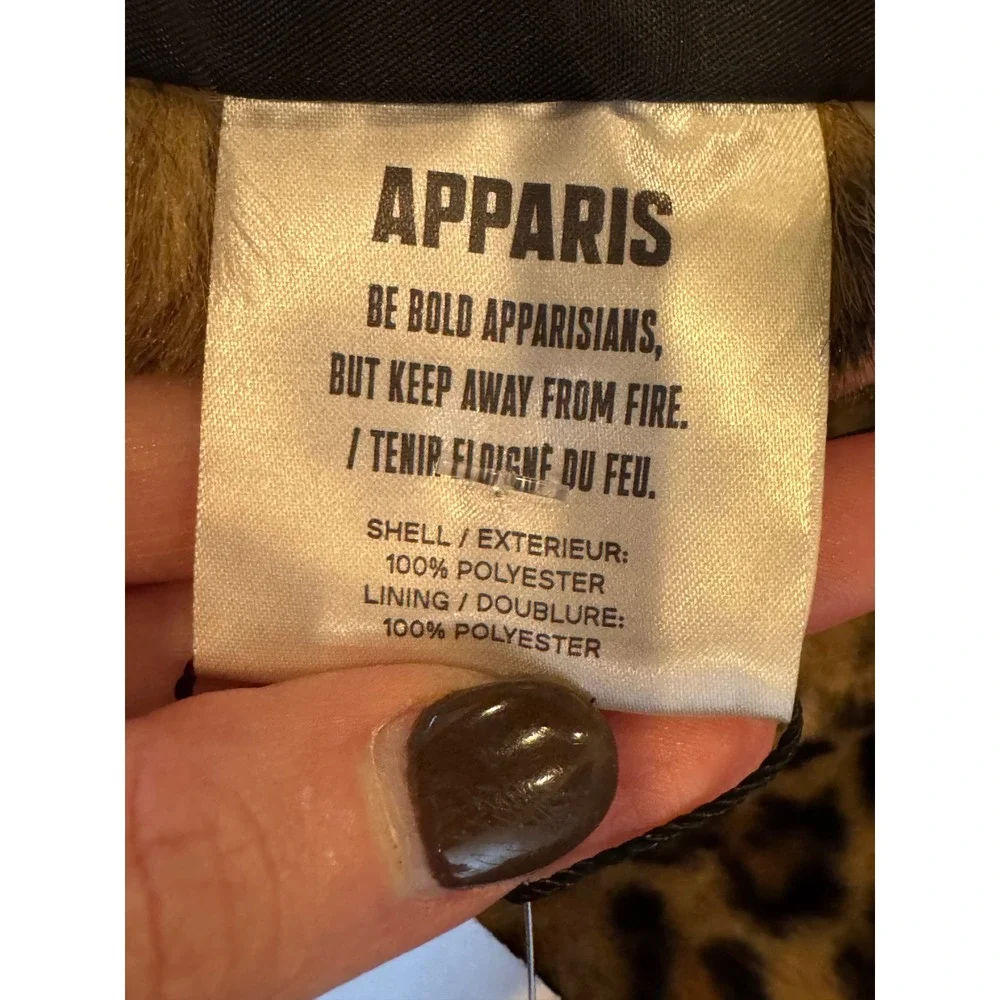 Apparis Scarf Jasper Leopard Print Faux Fur Trendy‎ Outerwear Outdoor Chic NWT